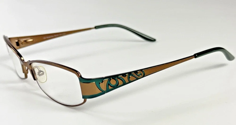 Wildflower 135 Brown Emerald Womens Rect 53-16-135mm Eyeglasses FRAMES ONLY